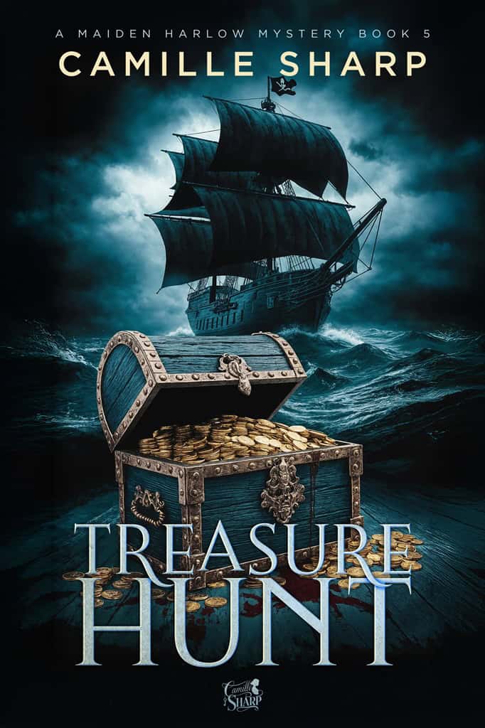 The cover for the dark cozy mystery Treasure Hunt