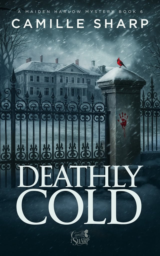 The cover for the dark cozy mystery Deathly Cold