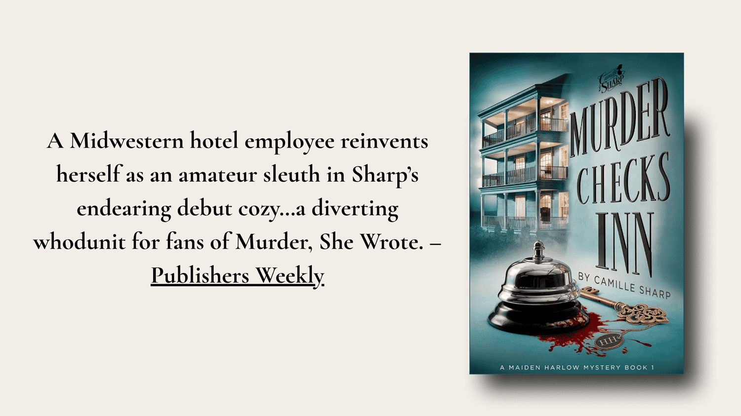 Publishers Weekly review blurb for Murder Checks Inn